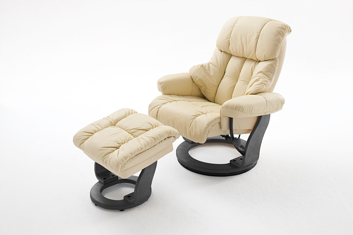 iNNoSeat by MCA + CALGARY Relaxer mit Hocker - versch. Farben - Creme/Schwarz 