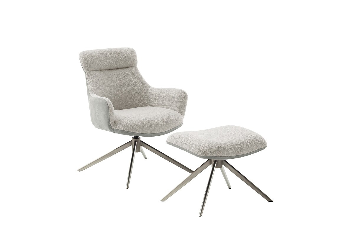 iNNoSeat by MCA + PELION Drehstuhl mit Armlehnen - versch. Farben - Edelstahl / Lichtgrau 