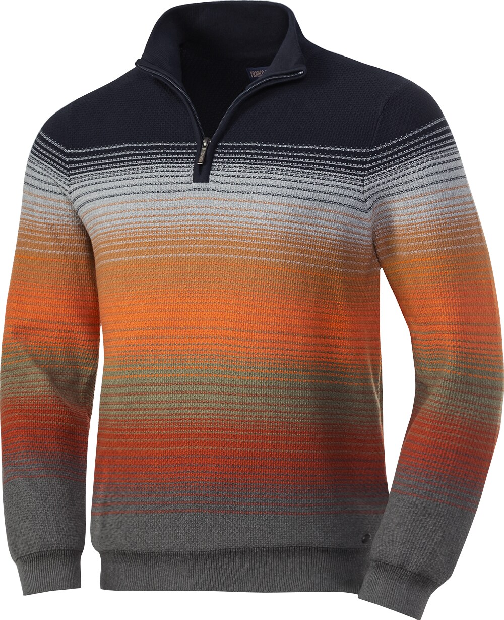 Franco Bettoni Herren Zipper-Pullover Multicolor 