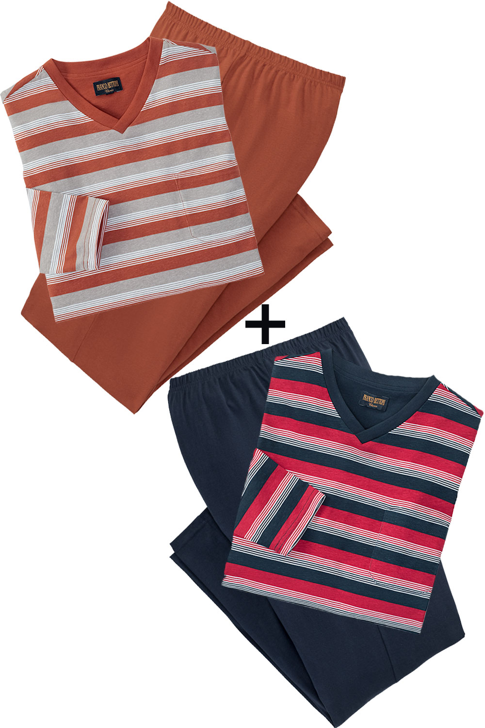 Franco Bettoni 4er Pack Herren Pyjamas lang 