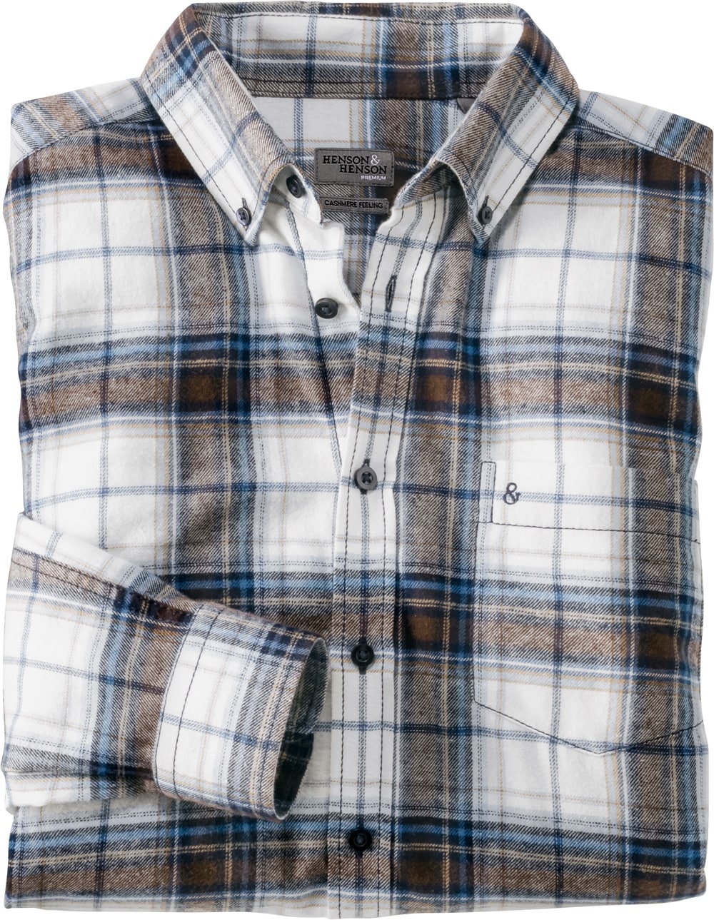 Henson&Henson Herren Flanellhemd 