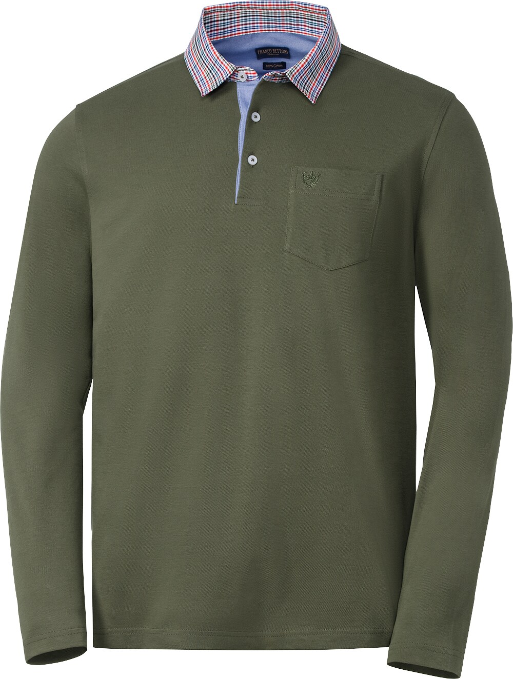 Franco Bettoni Herren Poloshirt mit Hemdkragen langarm 