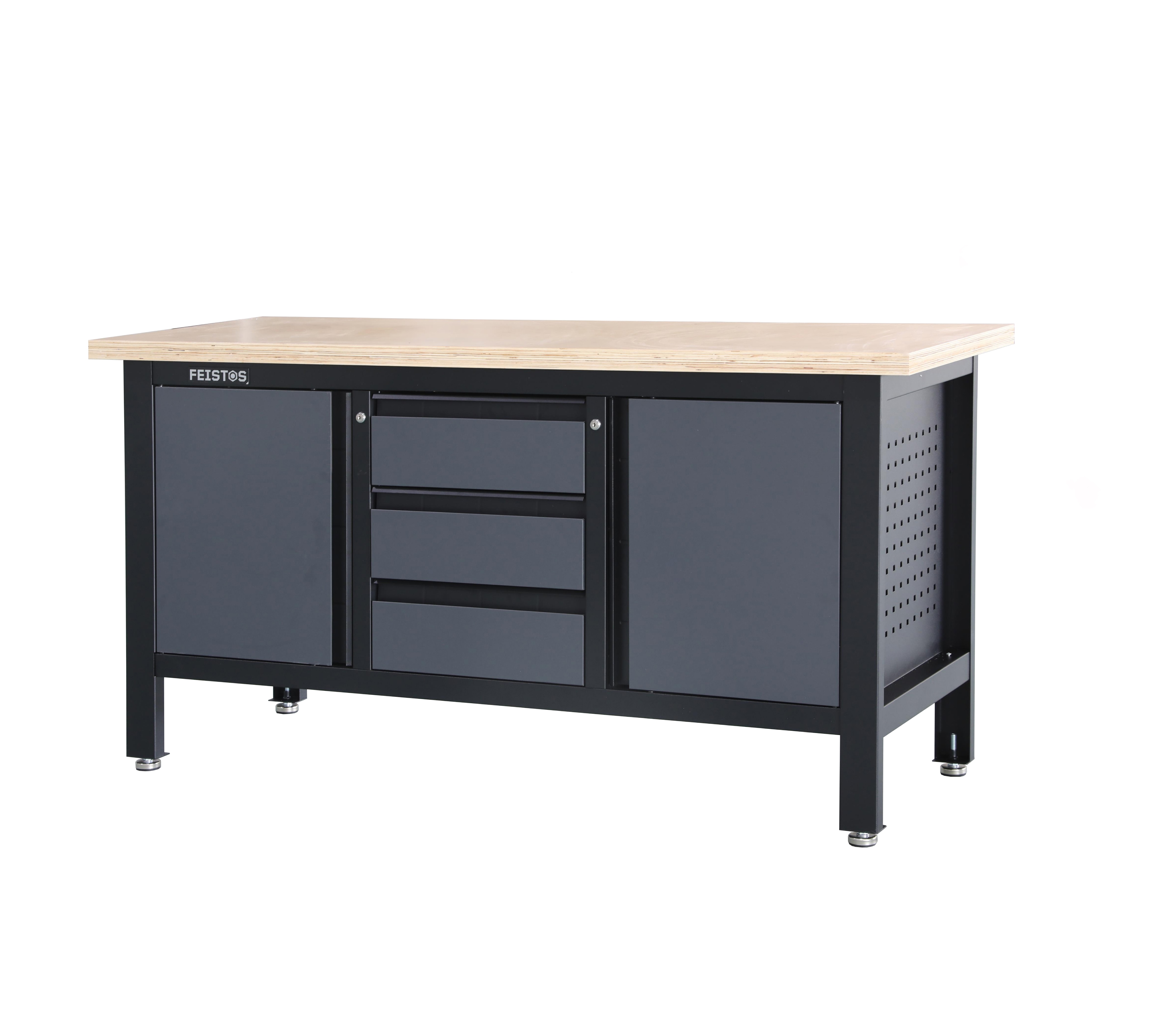 Feistos Werkbank Heros 2 Schwarz/Anthrazit | 60x169x87cm 