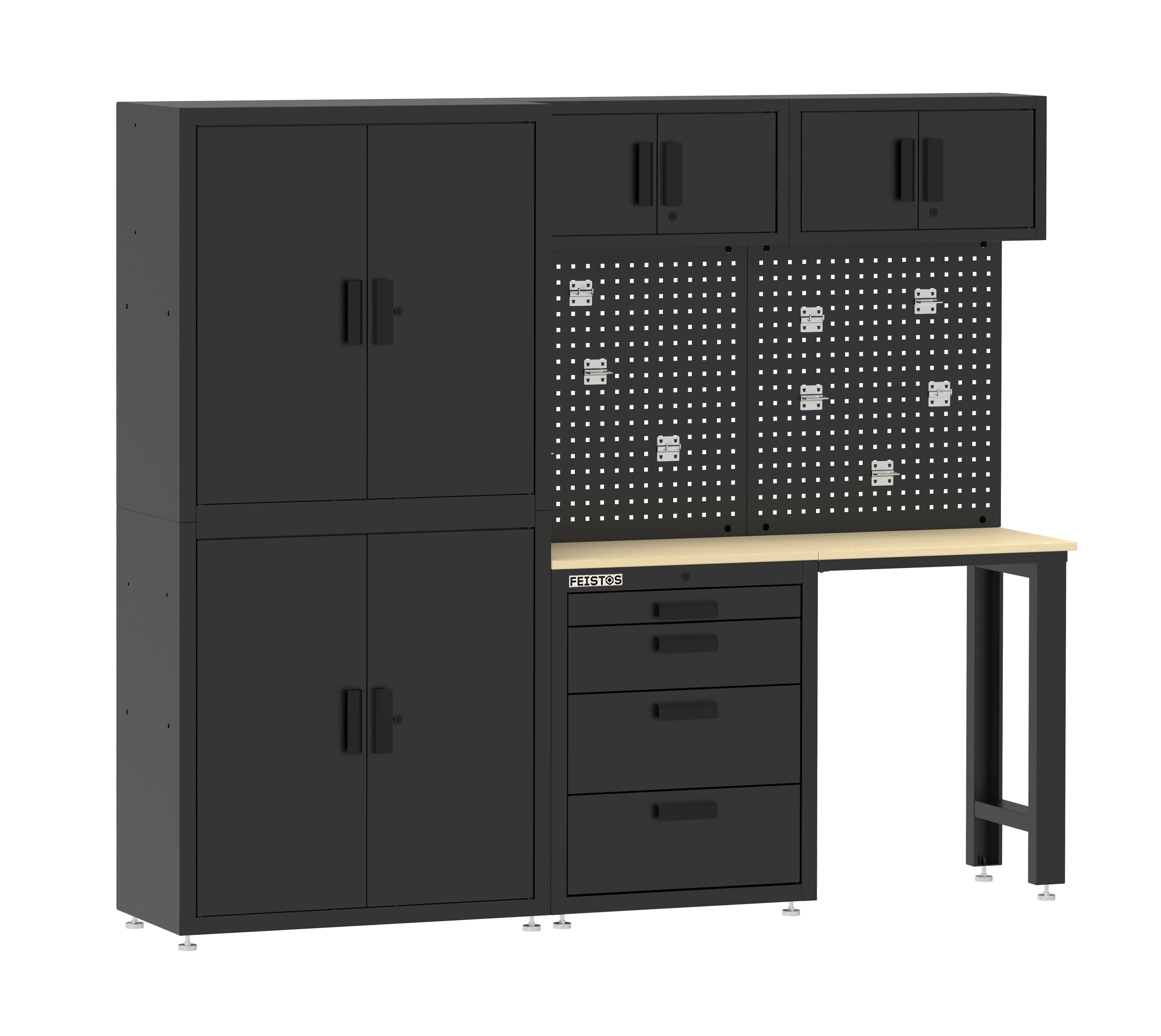 Feistos Werkzeugschrank Monos  Schwarz | 46x228x190cm 