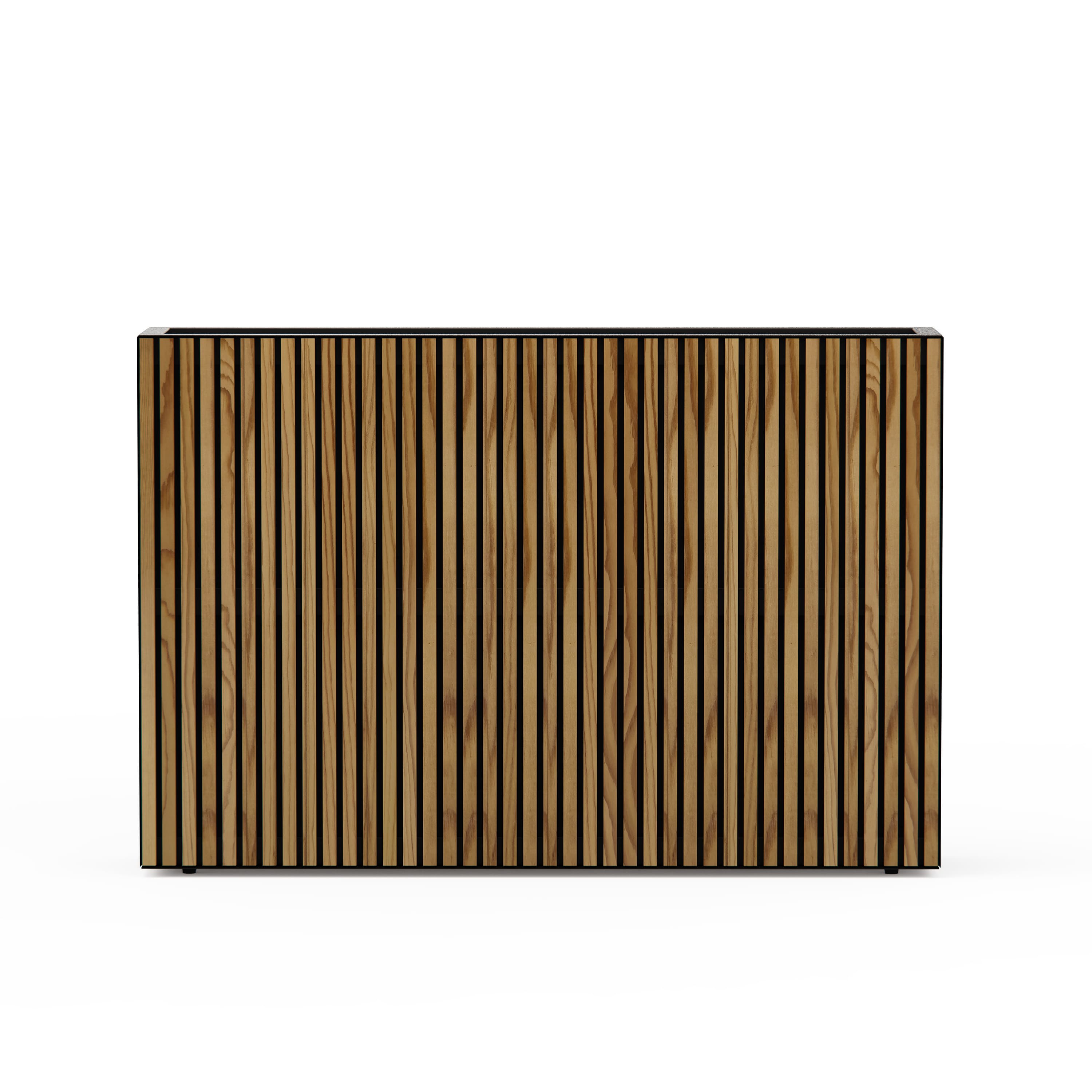 Herstera Garden Pflanzk&uuml;bel Deco Planter Divider | inkl. Zwischenboden Schwarz/Natur|25x120x80cm 
