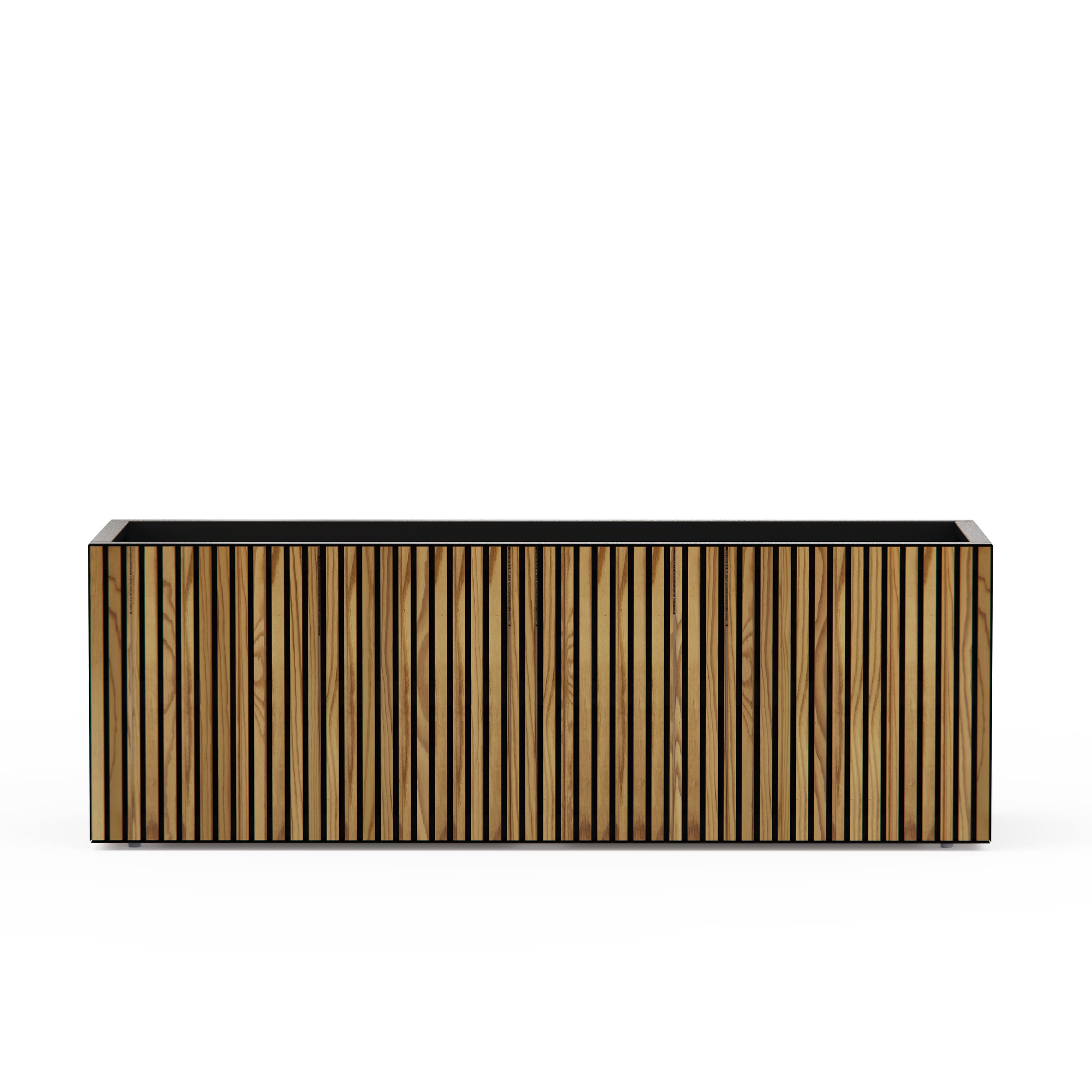 Herstera Garden Pflanzk&uuml;bel Deco Planter L Schwarz/Natur|50x150x50cm 