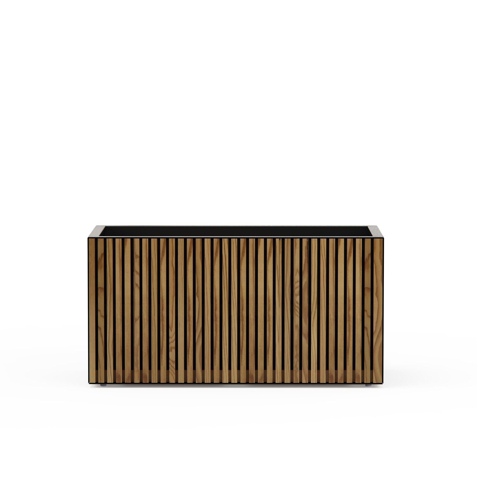 Herstera Garden Pflanzkübel Deco Planter M Schwarz/Natur 50x100x50cm