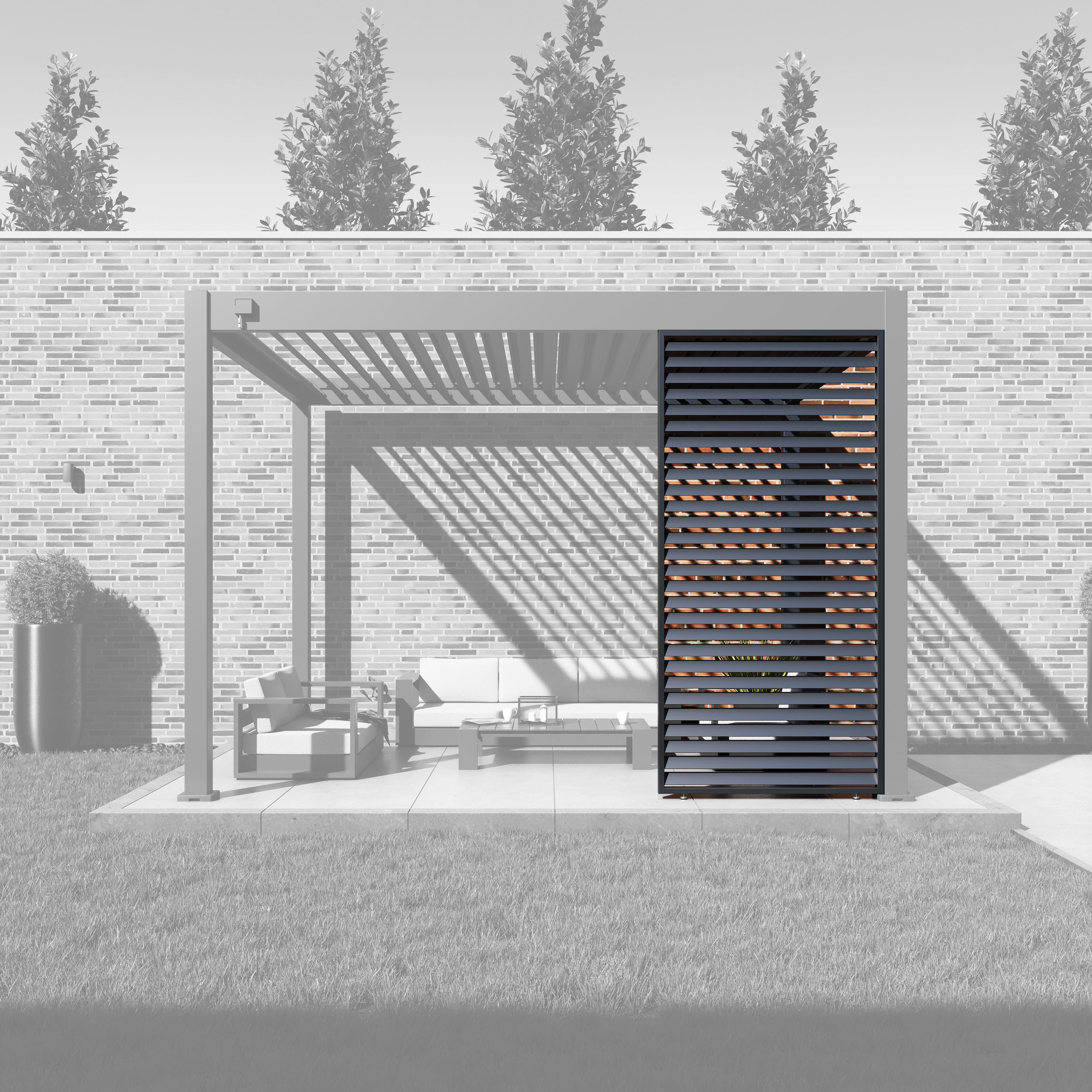 Paragon Outdoor Outdoor Lamellen Sichtschutz f&uuml;r Pergola Grand Tuscan 10 Grau | 94x234cm 