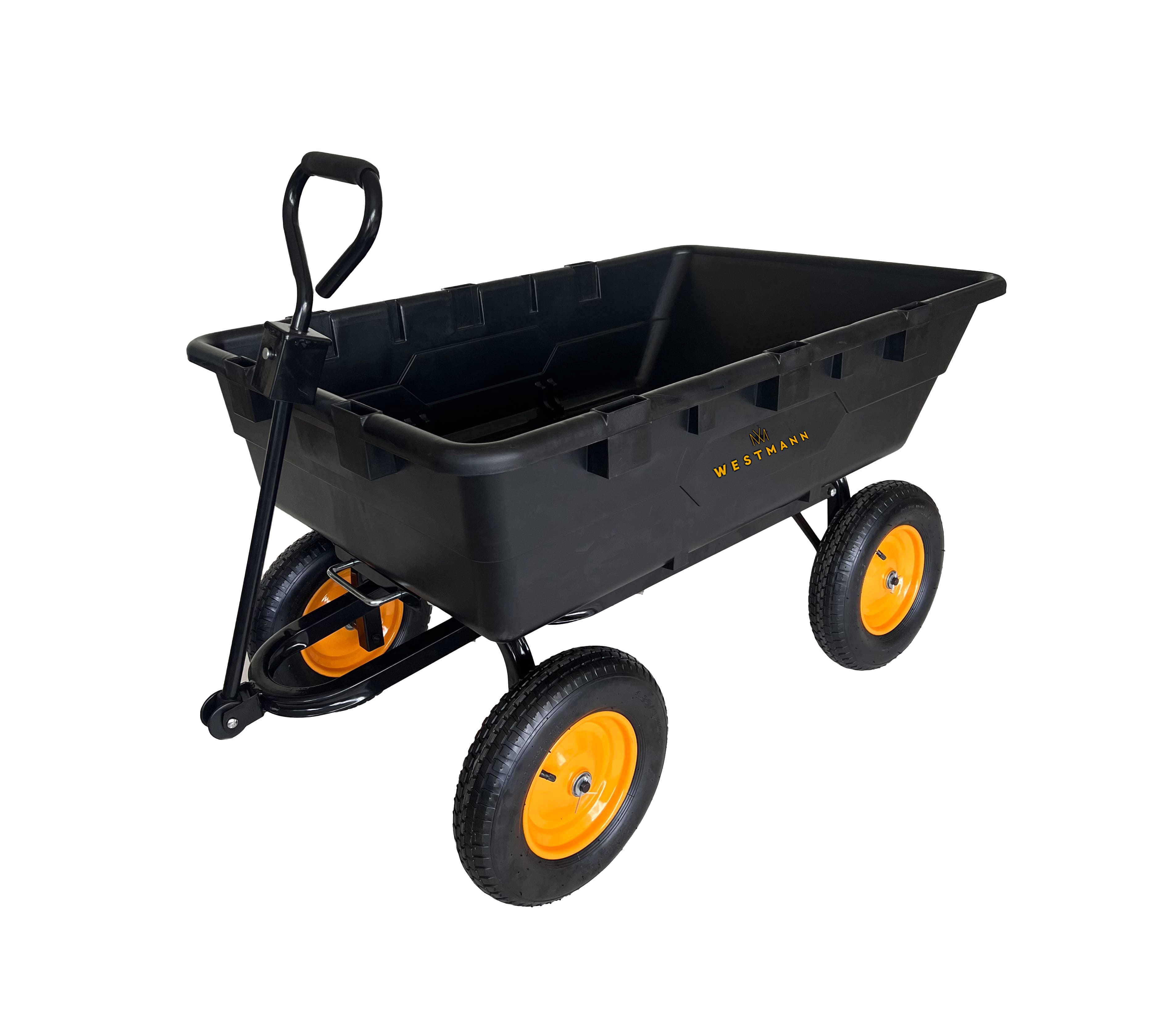 Westmann Kunststoff Gartenwagen mit Kippfunktion | Prakta L Schwarz | 145x108x83cm 