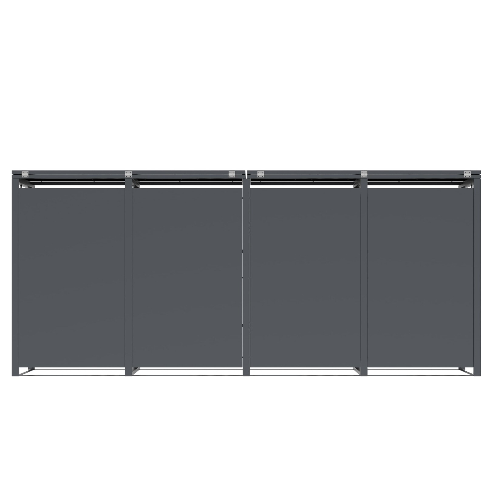 Mülltonnenbox Status 4   4 x  Anthrazit & Holzoptik 80x265x116cm