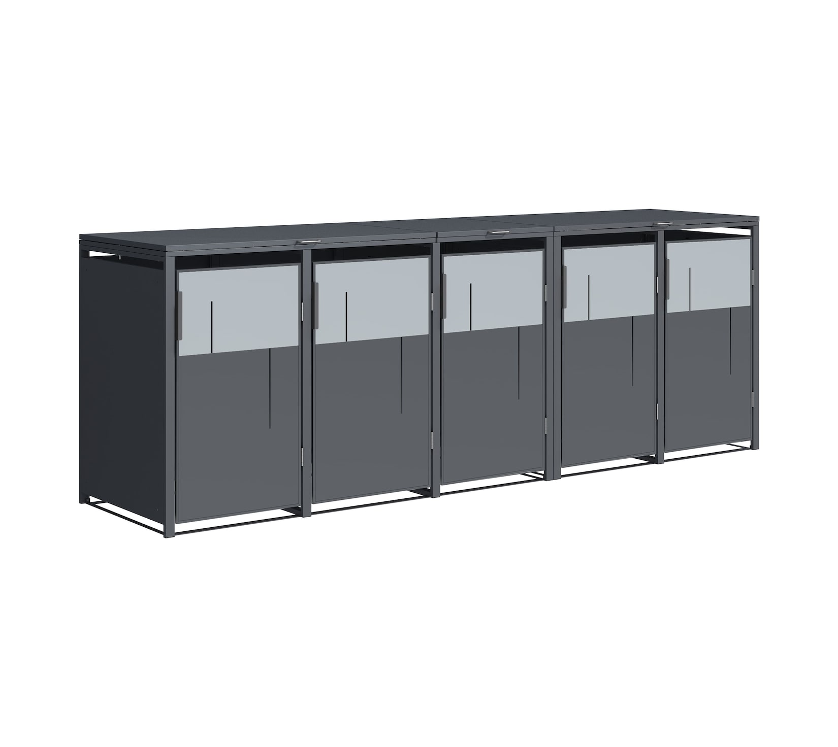 Mülltonnenbox Tonus 5   5 x  Anthrazit 80x330x116cm