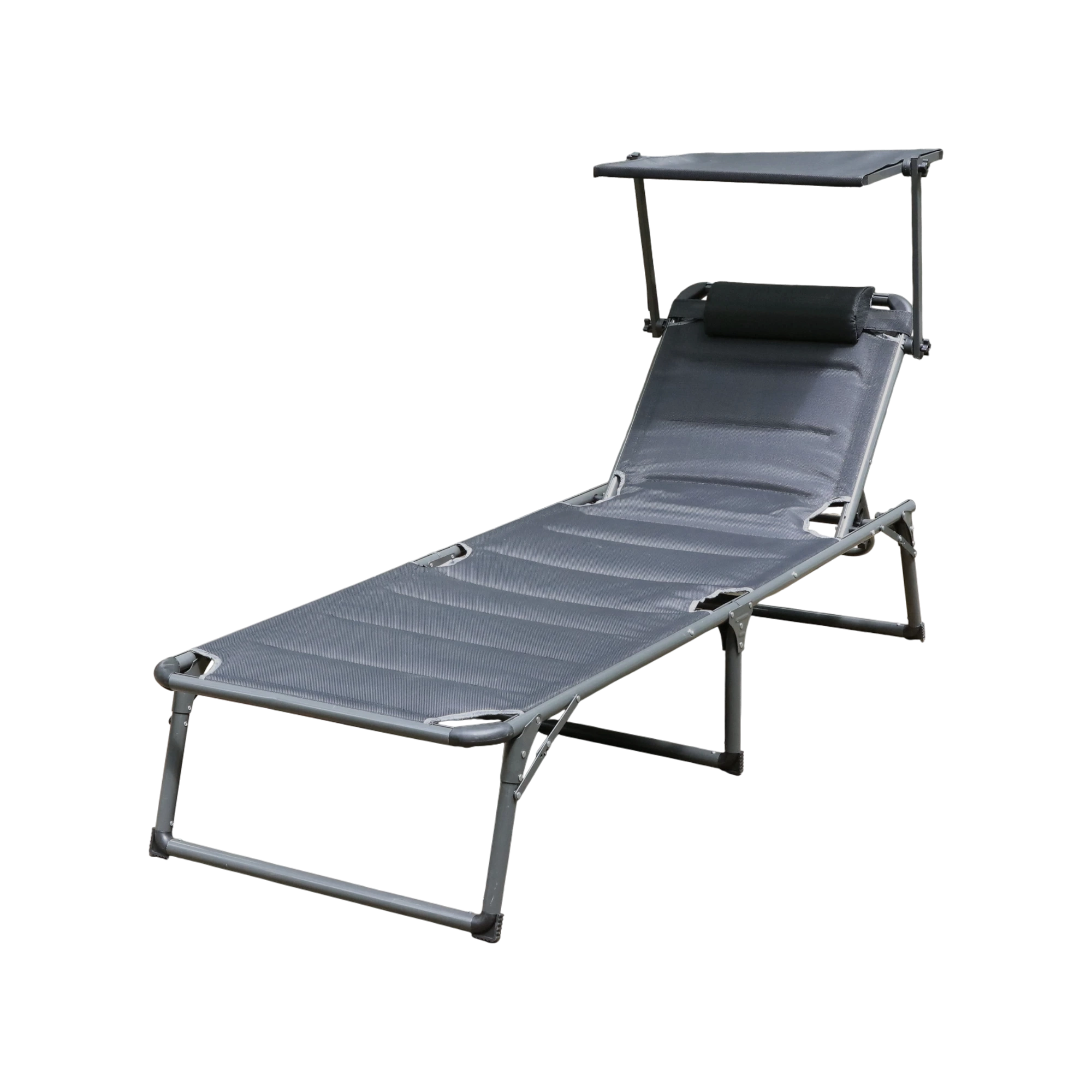 XXL-Komfort-Sonnenliege inkl. Kissen gepolstert aus Aluminium - Anthrazit 