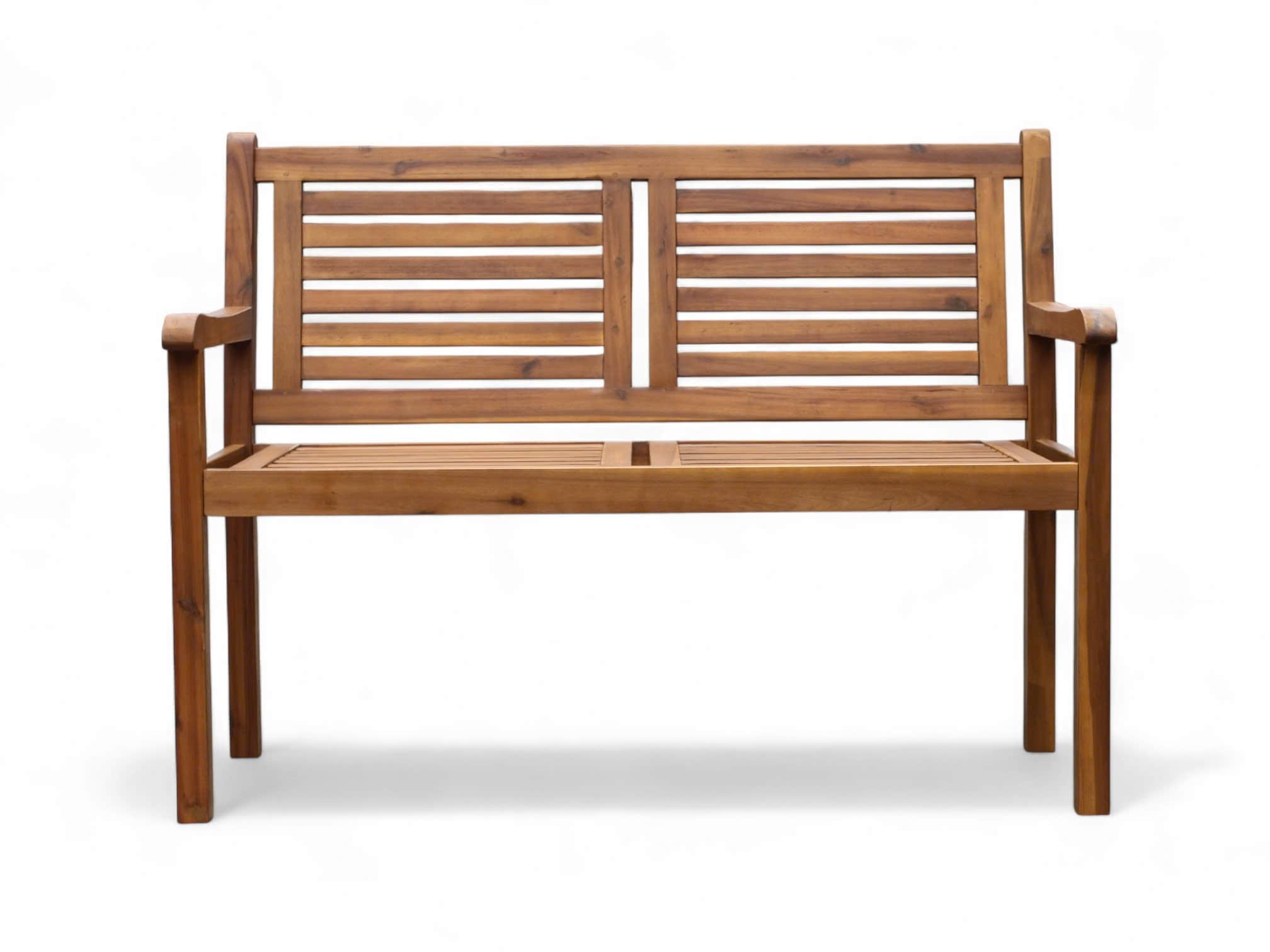 2-Sitzer Gartenbank aus Akazienholz, ca. 119 x 90 x 57 cm - Braun 