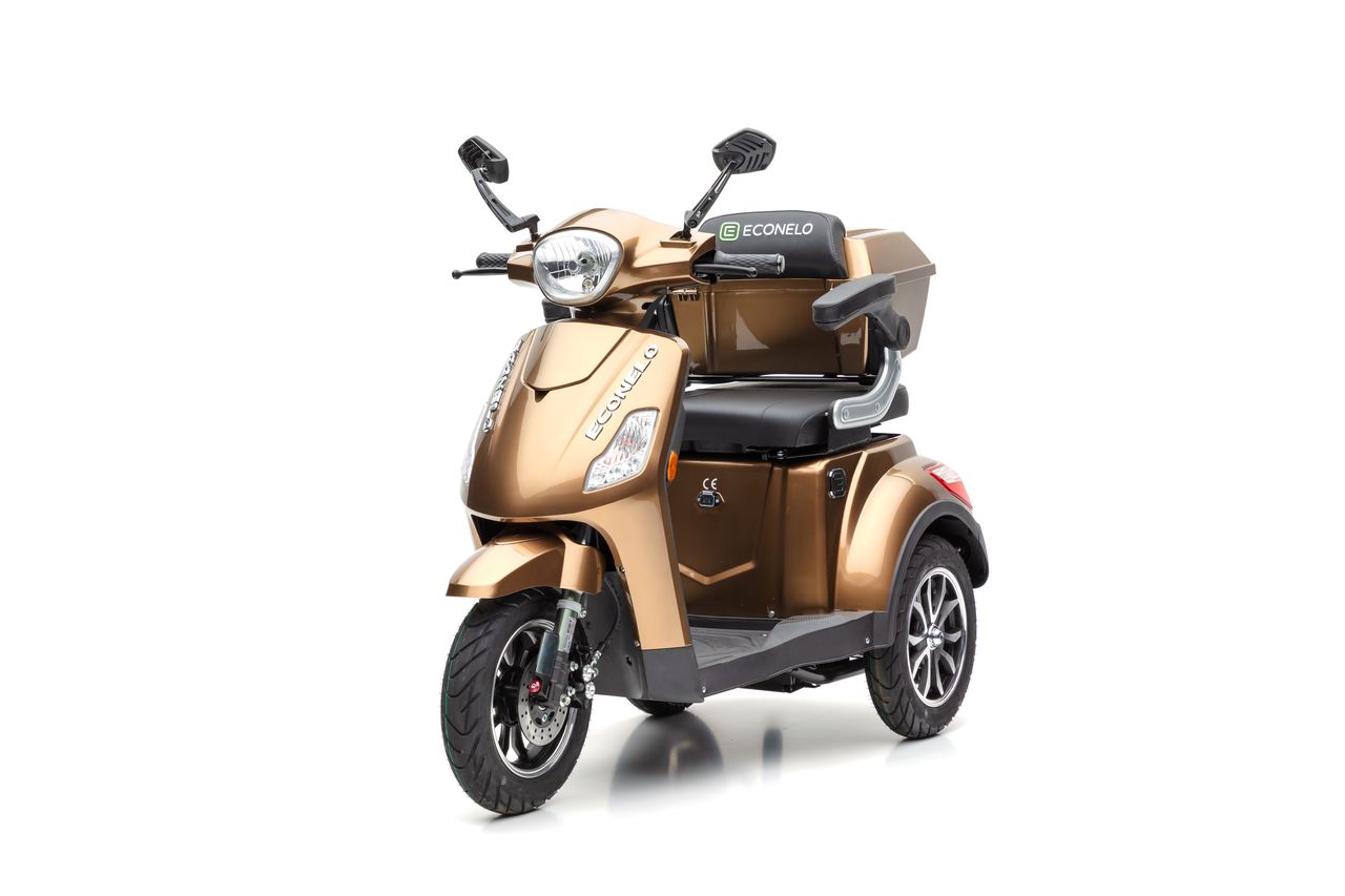 ECONELO  E-Seniorenmobil J1000 L, Lithium-Akku, 3-Rad, 1000 Watt, Braun 