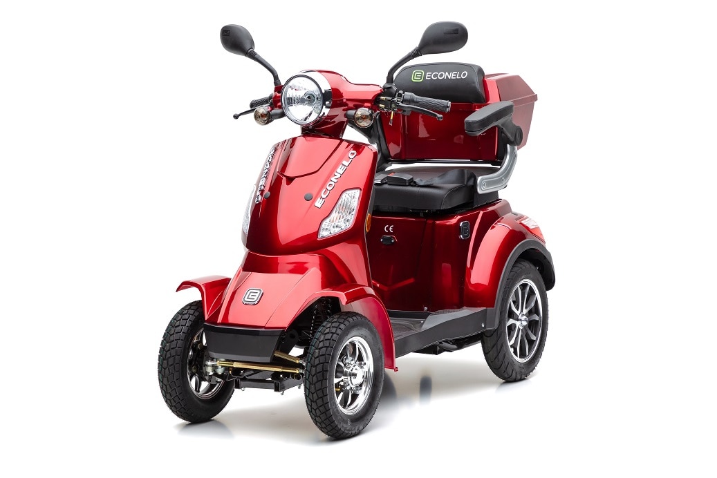 ECONELO  E-Seniorenmobil J4000 L, Lithium-Akku, 4-Rad, 1000 Watt, Rot 