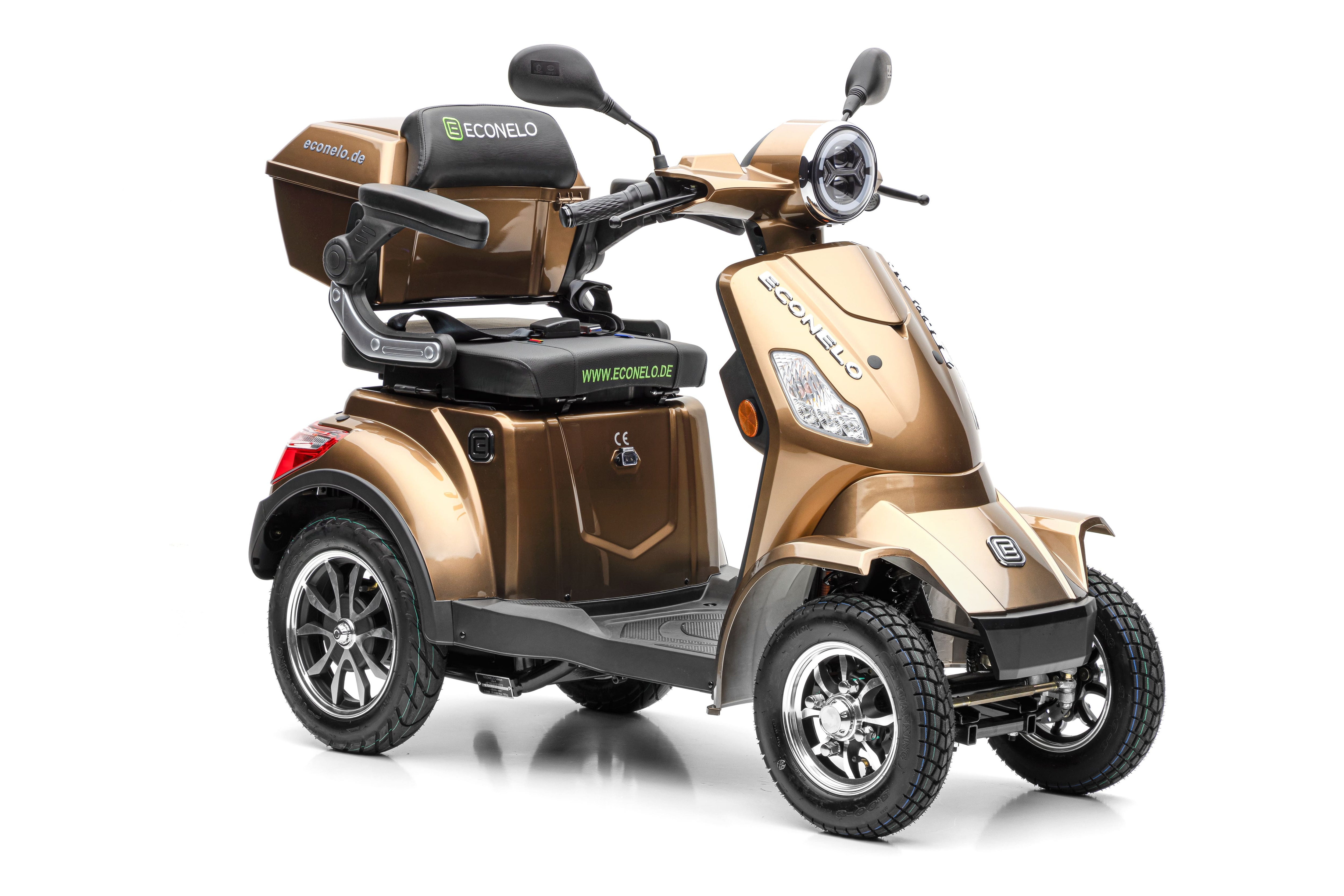 ECONELO Seniorenmobil J4000, Blei-Akku, 25 km/h, 1000 Watt, Braun 