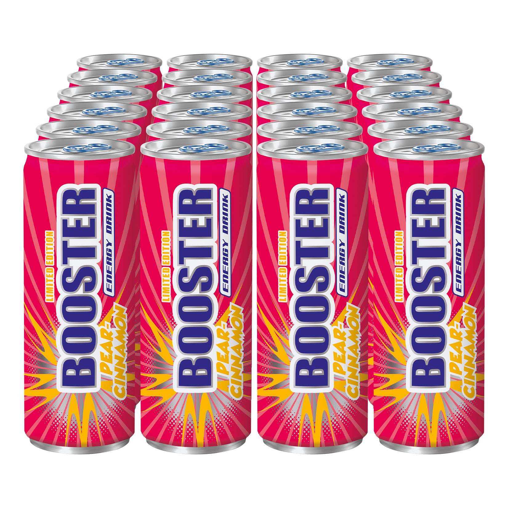 Booster Energy Drink Pear Cinnamon 0,33 Liter Dose, 24er Pack - Bild 1
