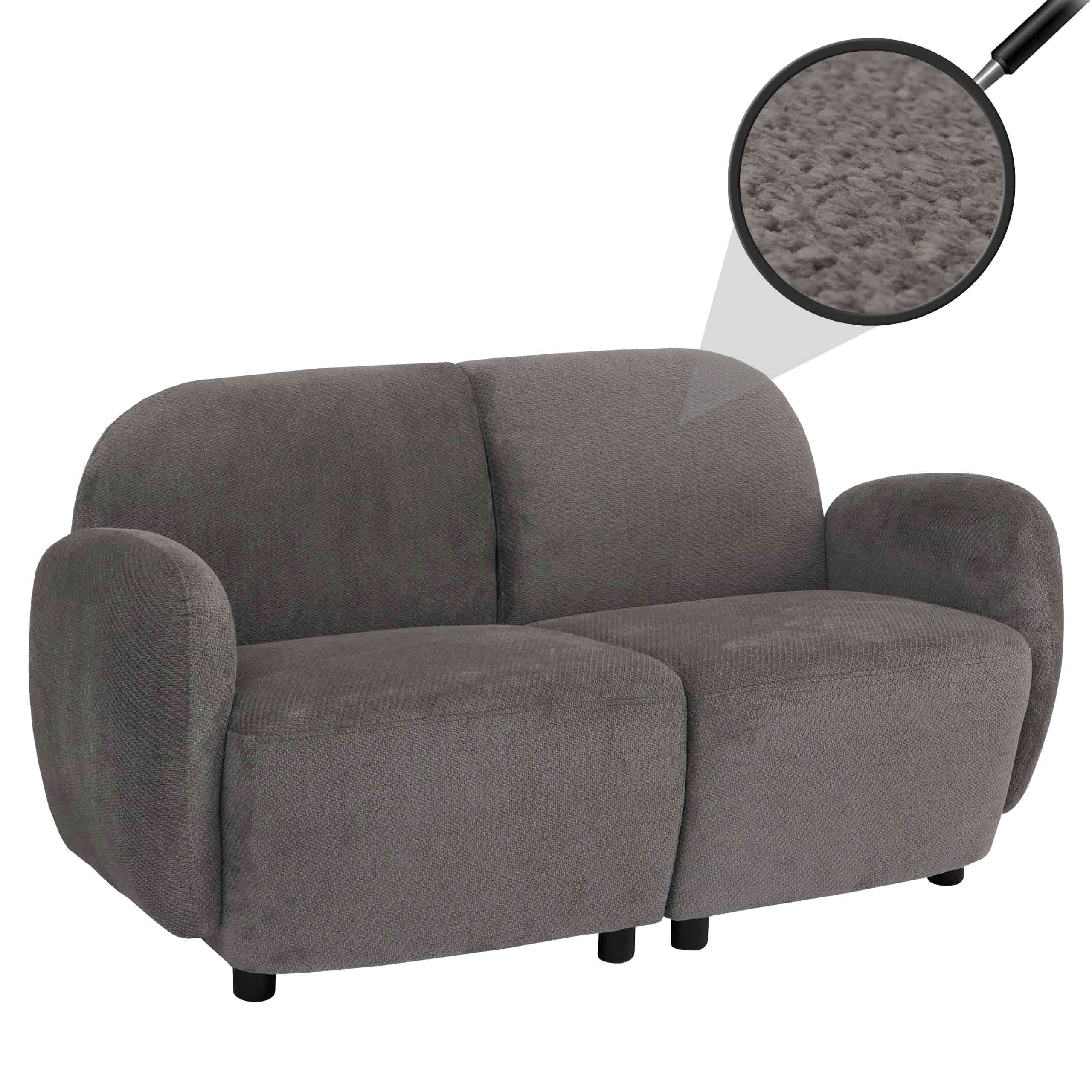 2er-Sofa MCW-P33, 2-Sitzer Couch Loungesofa, Stoff/Textil Chenille (330 g/m&sup2;) &Ouml;ko-Tex ~ hellgrau 