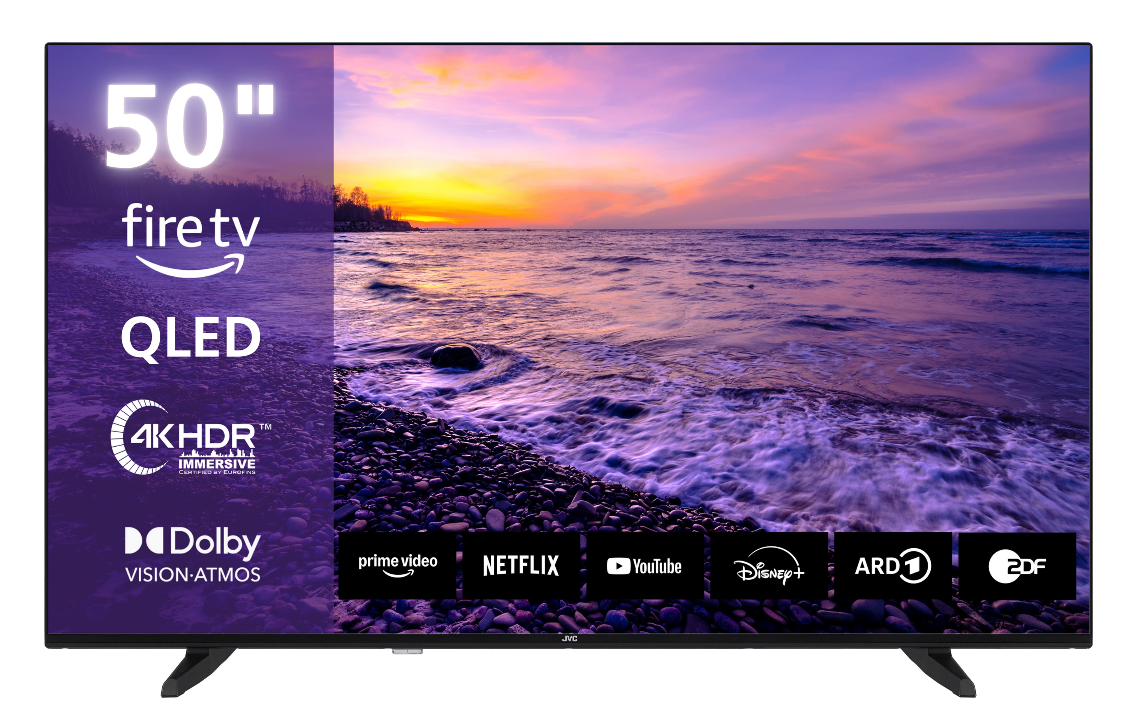 JVC Fernseher 50 Zoll LT-50VRQ3555 Fire TV 4K QLED Smart TV mit Dolby Vision HDR, Dolby Atmos und Alexa Built-In 