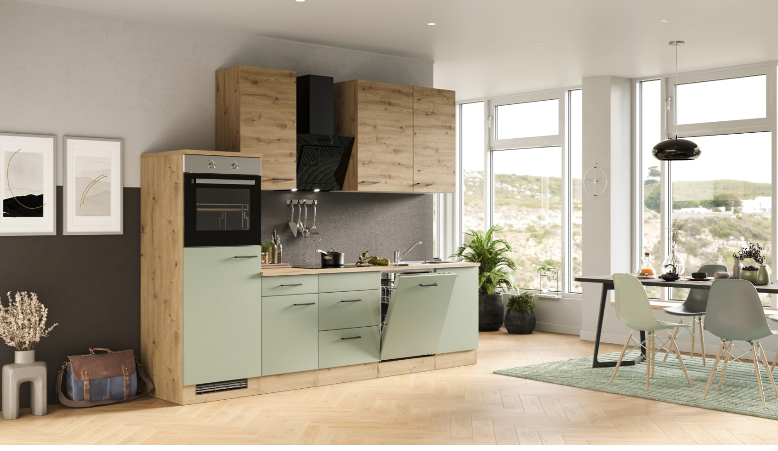 Flex-Well Cara K&uuml;chenzeile Edelstahl G-280-2315-017 