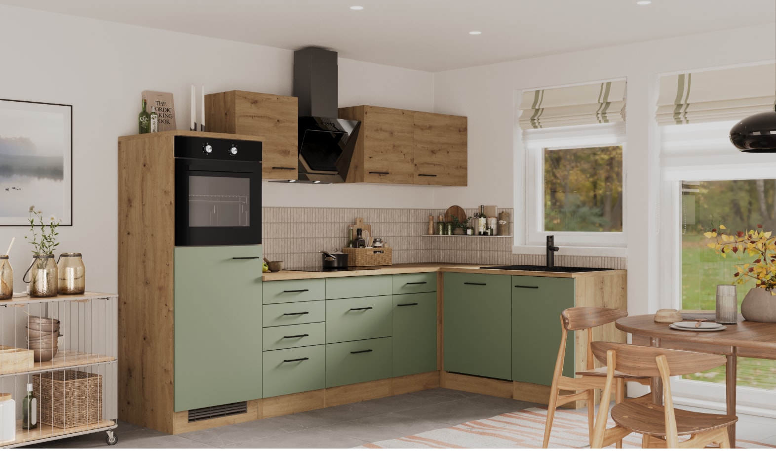 Flex-Well Cara Winkelk&uuml;che Schwarz Upgrade G-999-2813-085 