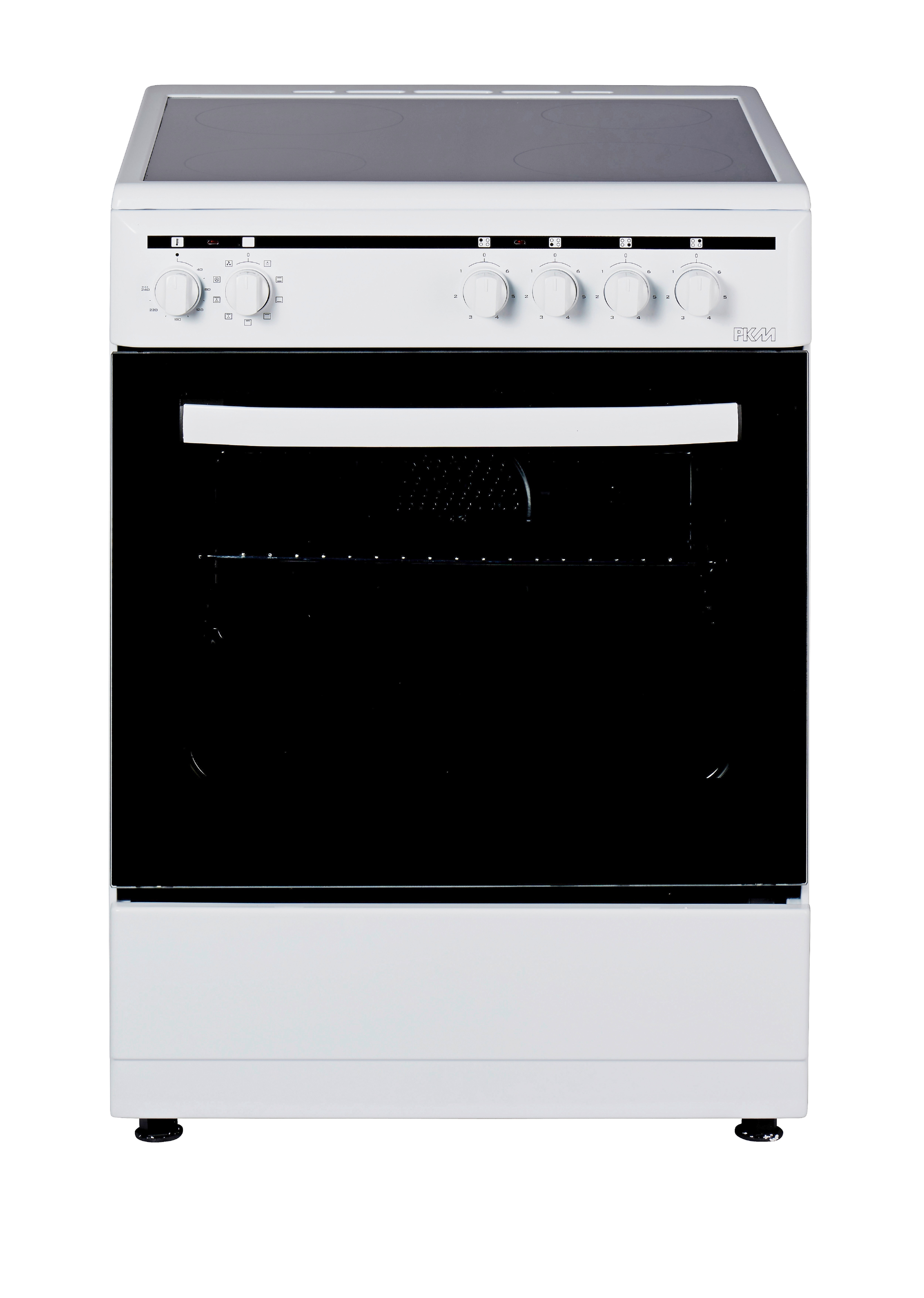 PKM Standherd Elektro EH 4-60 GK6 - Weiss; Standherd 60 cm, EEK: A ;4 Kochzonen, Grill, Umluft, Hei&szlig;luft, 6 Backofenfunktionen 