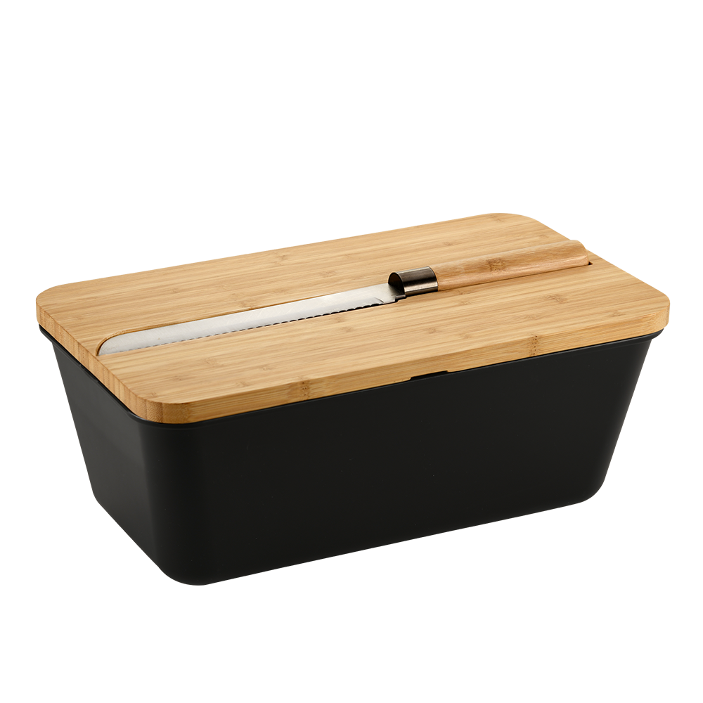 KESPER Brotbox, schwarz, mit Messer