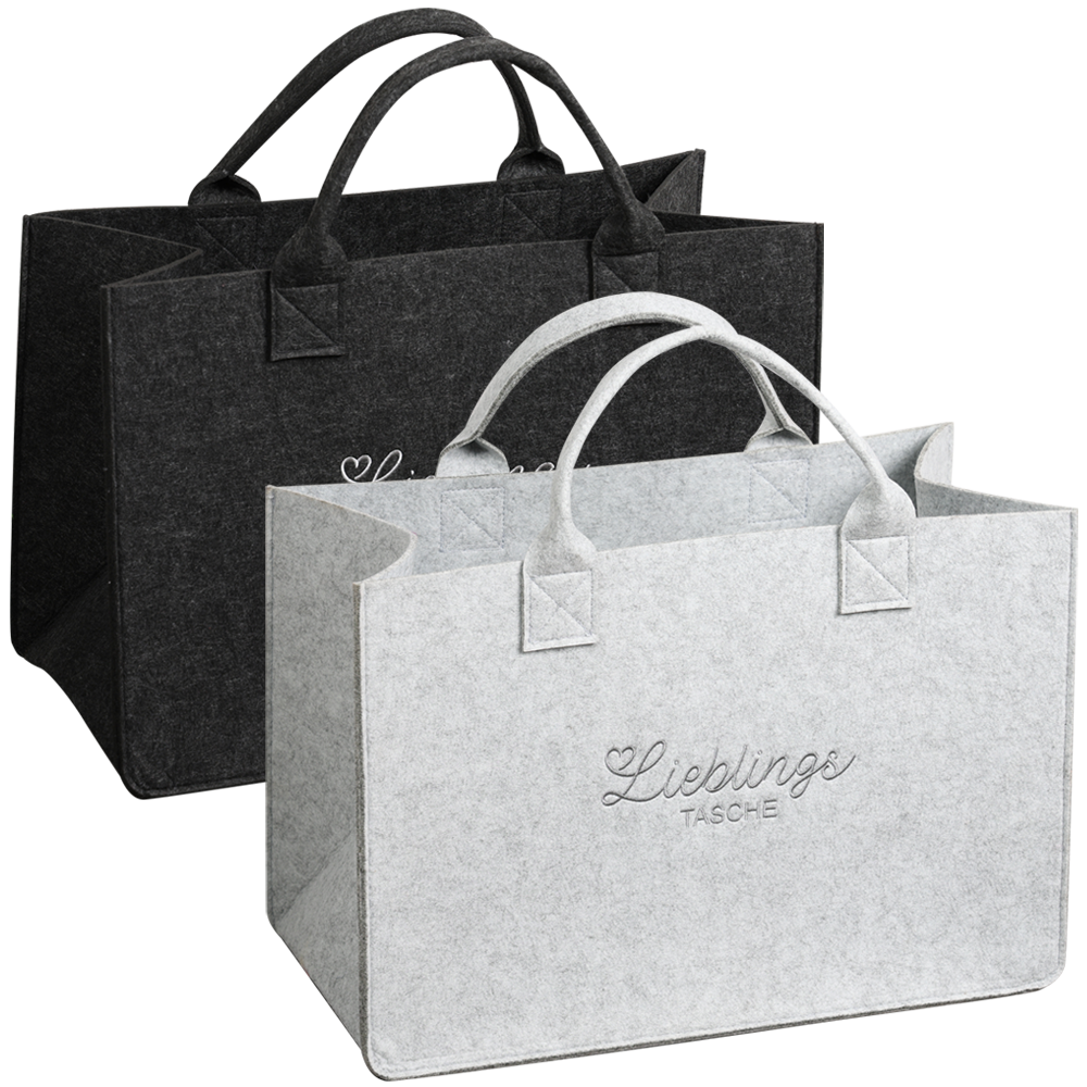 KESPER 2er Set, Taschen in Filzoptik 