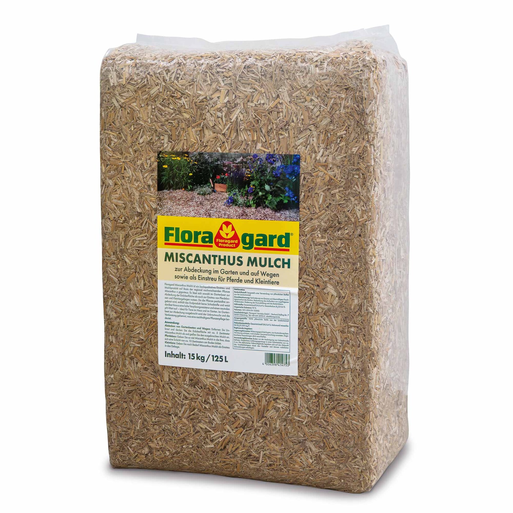 Floragard Miscanthus Mulch, 125 L