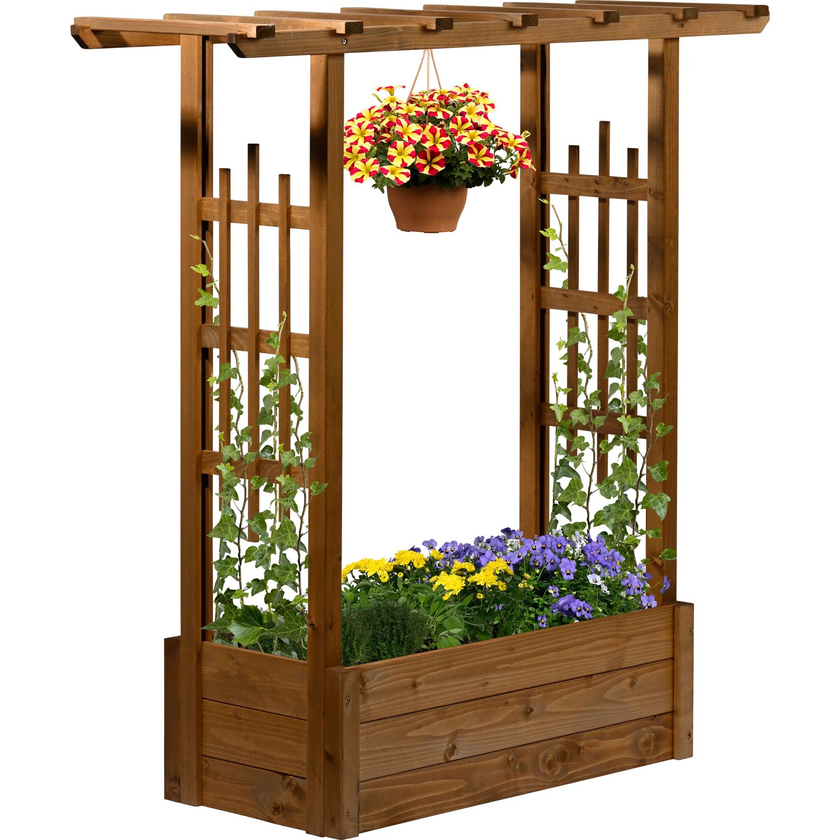 dobar Pflanzkasten "Pergola" aus Holz, Braun