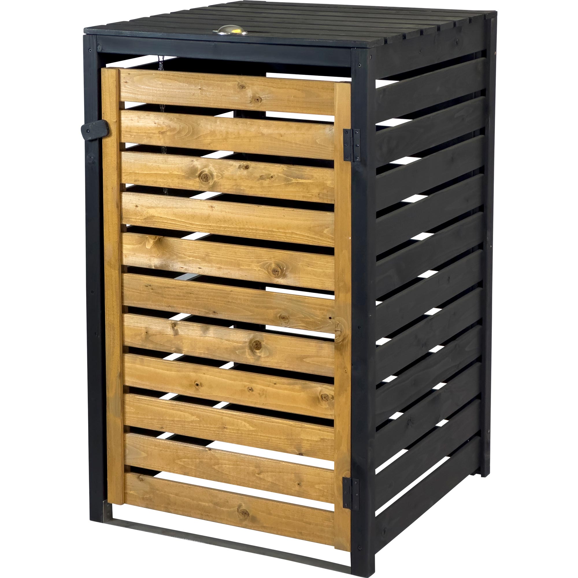 dobar M&uuml;lltonnenverkleidung 120 L, schwarz-braun 