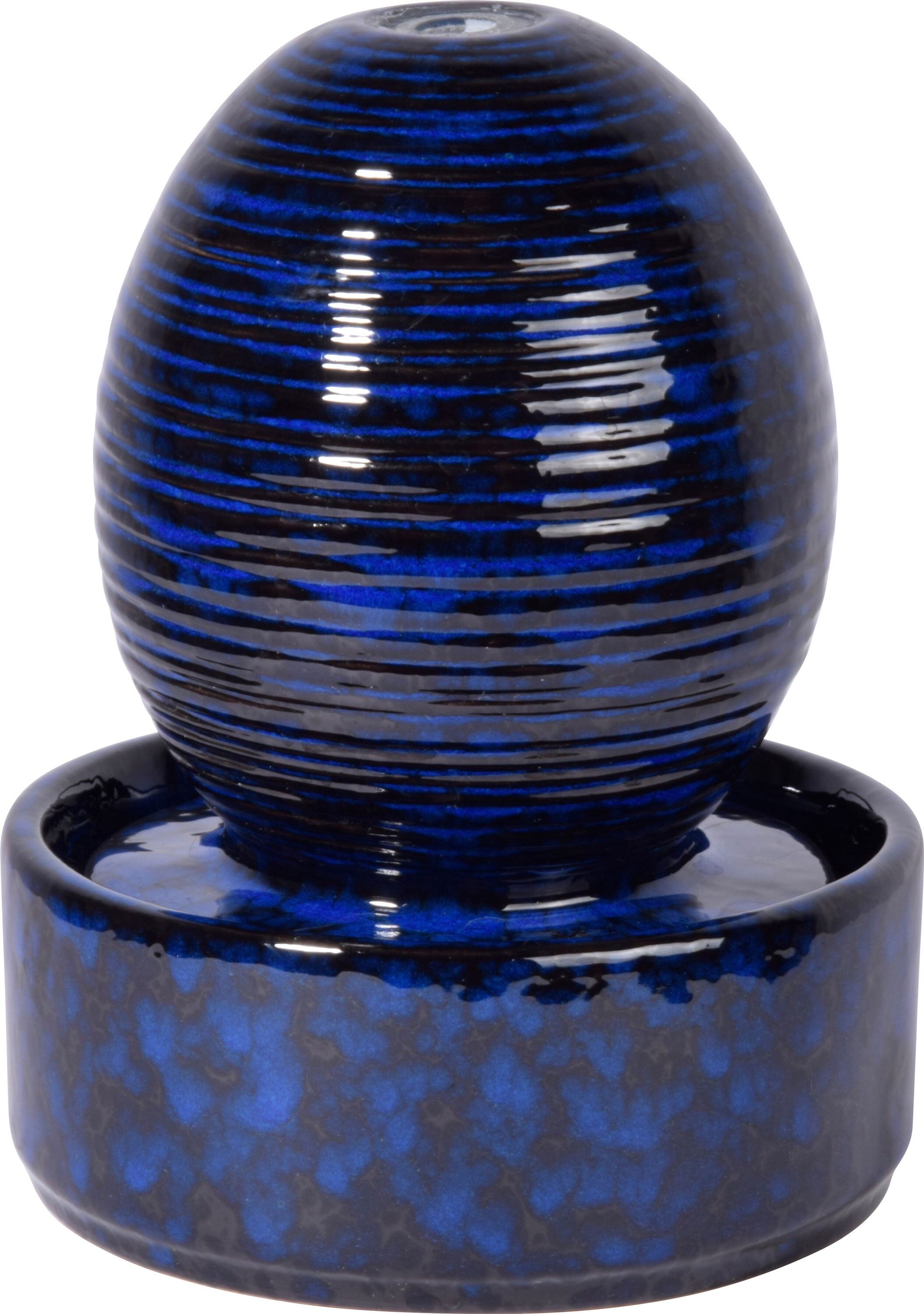 dobar Design Keramik Zimmerbrunnen Kugel, Blau 