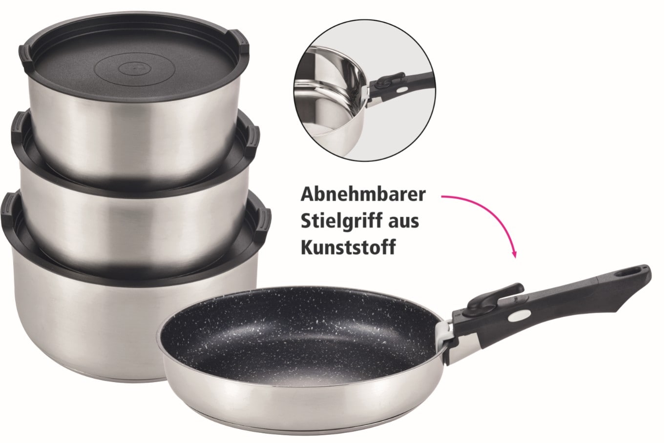 GSW Kochtopf-Set Easy Click 8-tlg. 