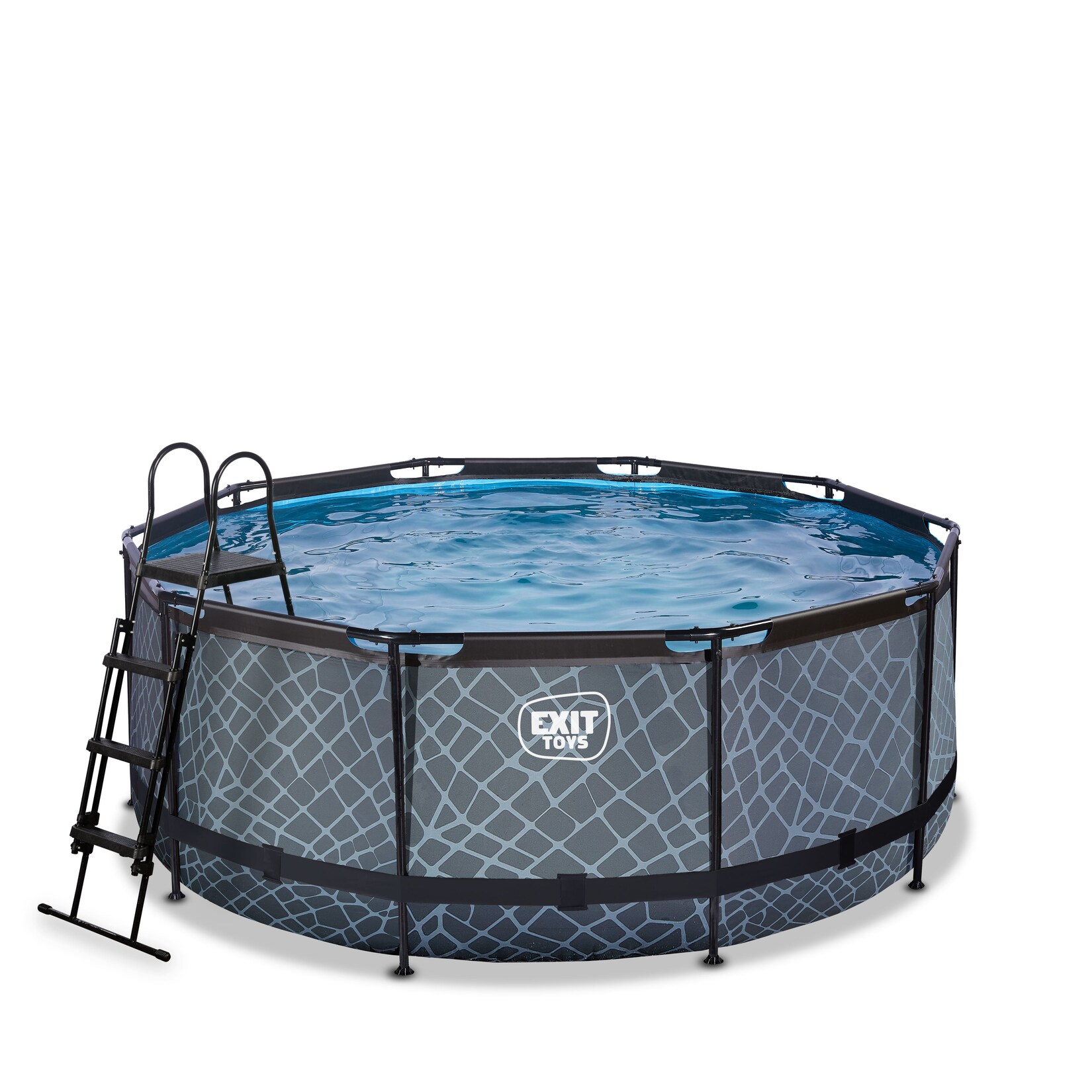 Stone Pool ø360x122cm mit Sandfilterpumpe - grau