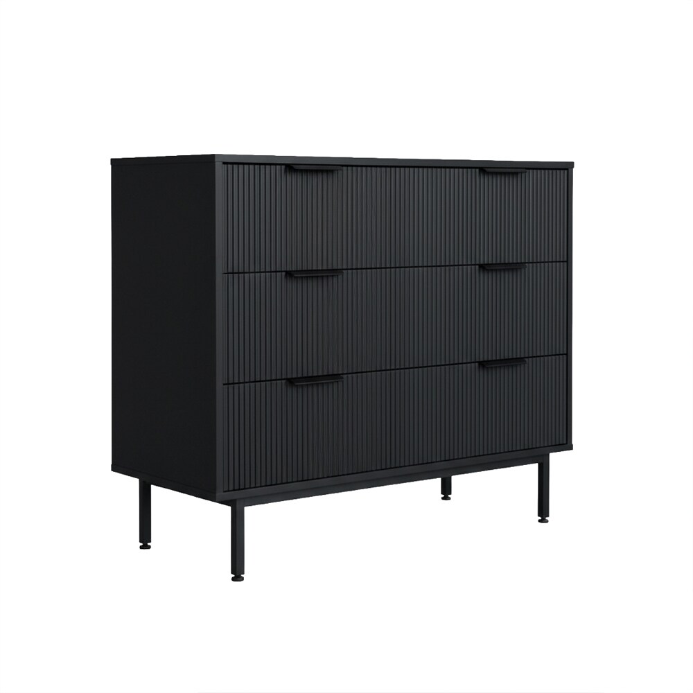 Home Deluxe Kommode NYLA Schwarz - 90 x 80 cm 