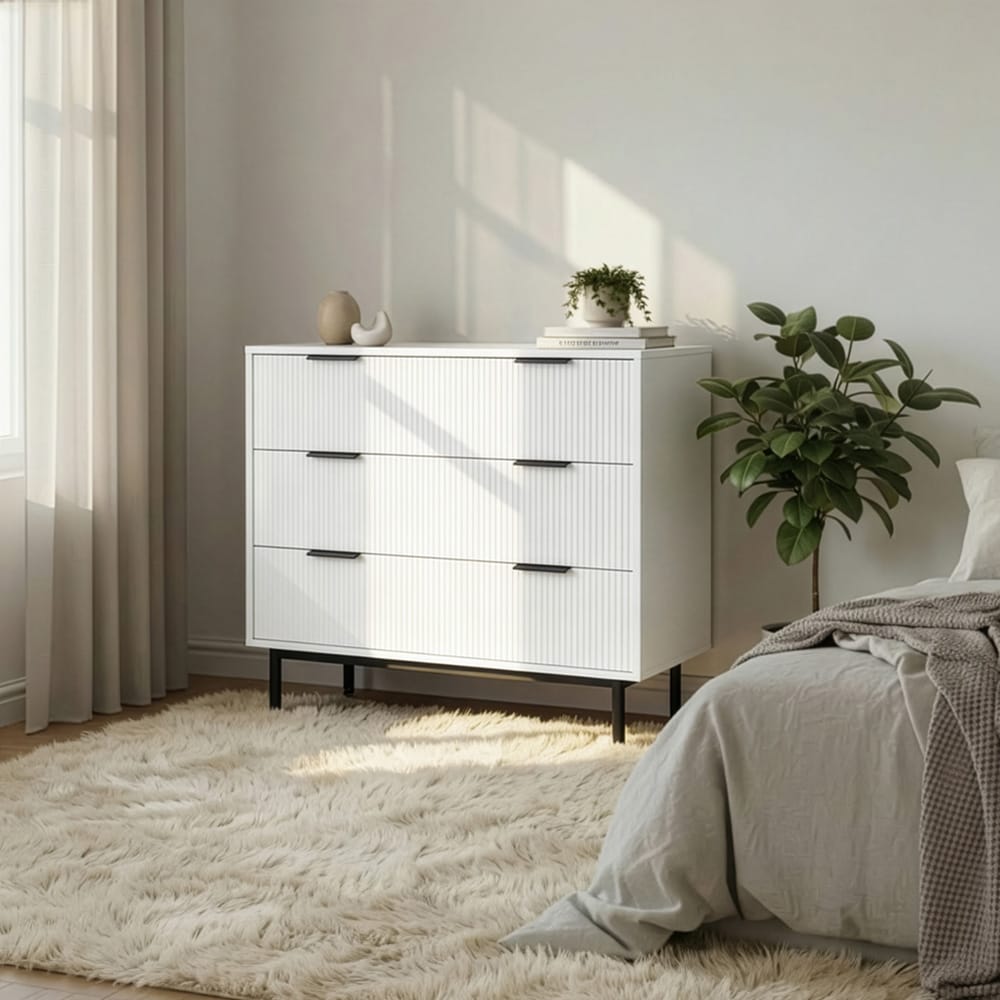 Home Deluxe Kommode NYLA Wei&szlig; - 90 x 80 cm 