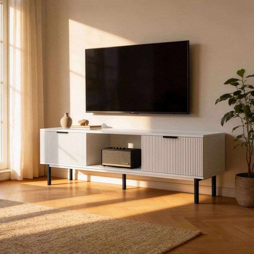 Home Deluxe TV-Schrank NYLA Wei&szlig; - 160 x 43 cm 