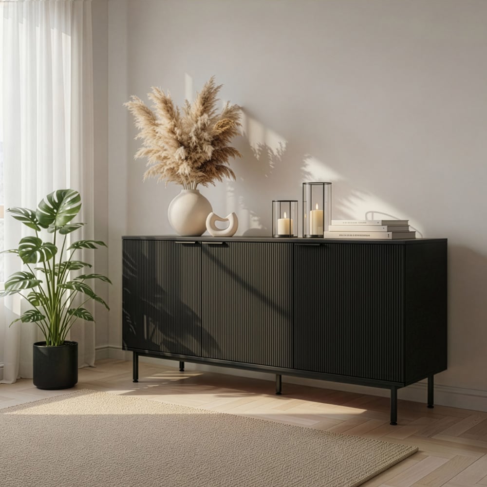Home Deluxe Sideboard Schwarz - 154 x 73 cm 