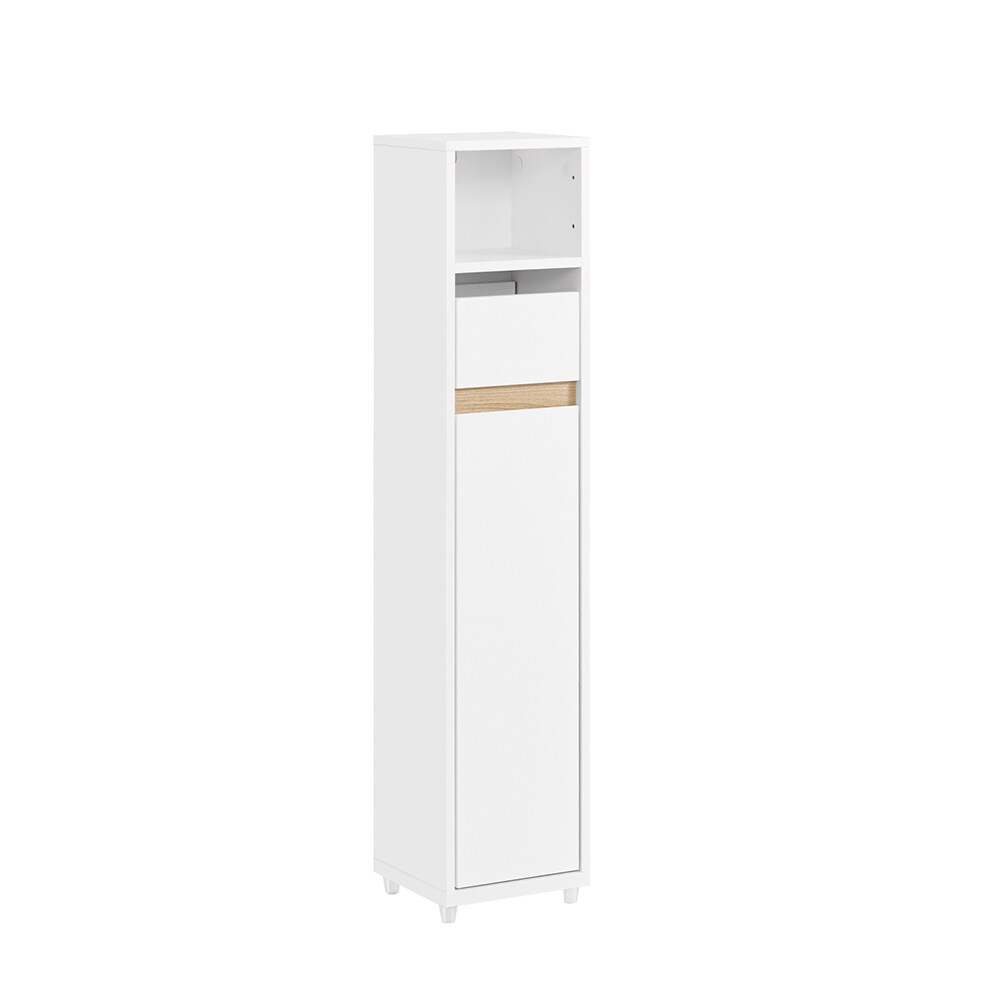 SoBuy Badunterschrank mit 1 Schublade Wei&szlig; 19,6x19,6x95,6cm Funktional 