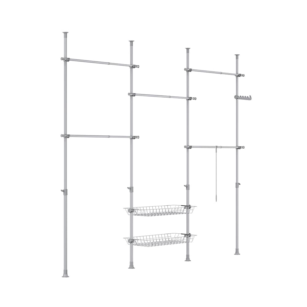 SoBuy Garderobenst&auml;nder verstellbar Hellgrau 231x39,5x227cm Funktional 