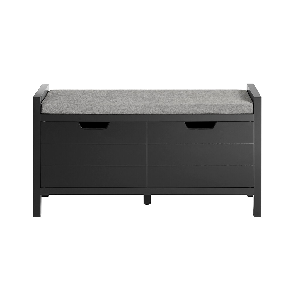 SoBuy Schuhbank mit 1 Schublade Schwarz 91x30x50cm Funktional 