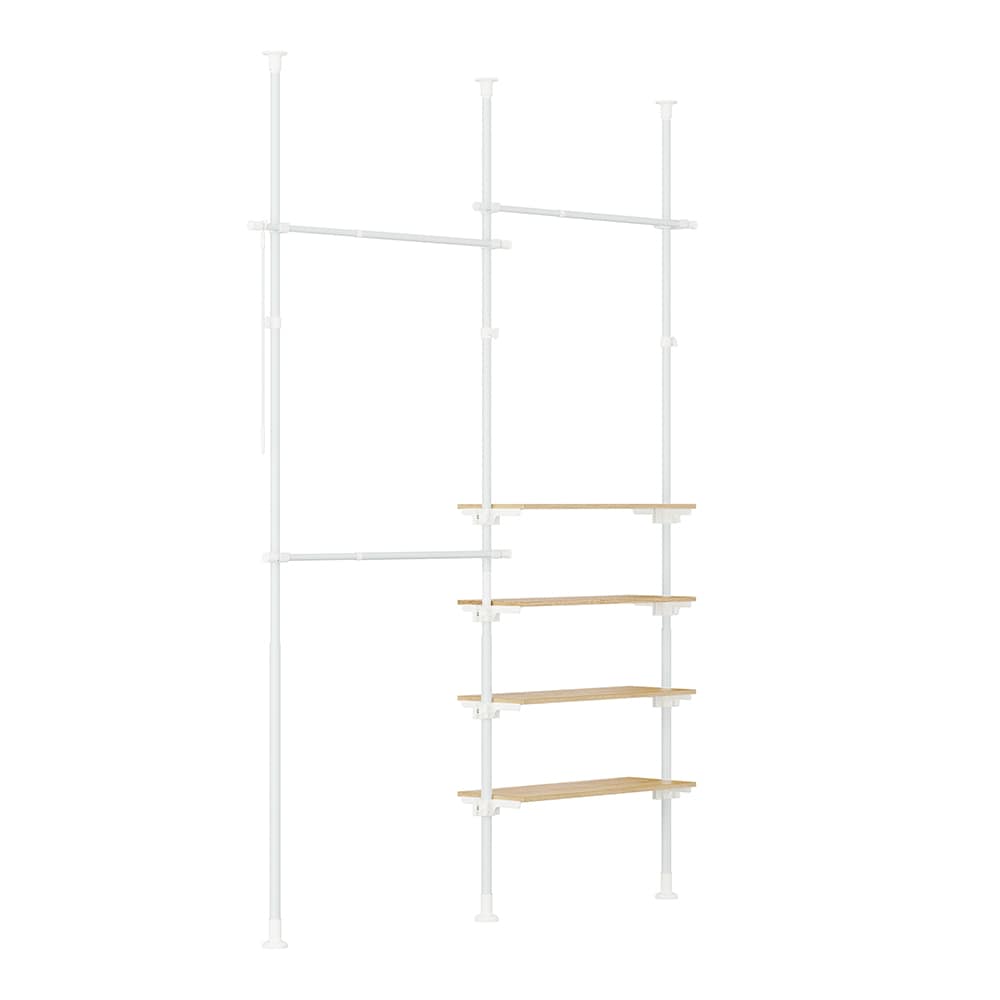 SoBuy Garderobenst&auml;nder mit 4 Shelfs Wei&szlig; 138x24,2x295cm Funktional 