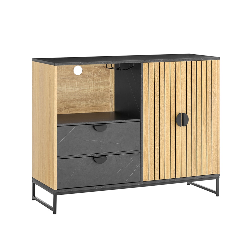 SoBuy Sideboard mit 2 Schubladen Holzfarbe 107x40x85,4cm Industriell - Bild 1