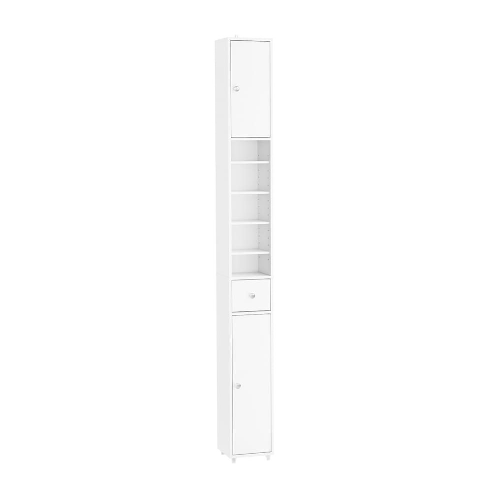 SoBuy Badezimmer-Hochschrank mit 1 Schublade Wei&szlig; 20x20x180cm Funktional 