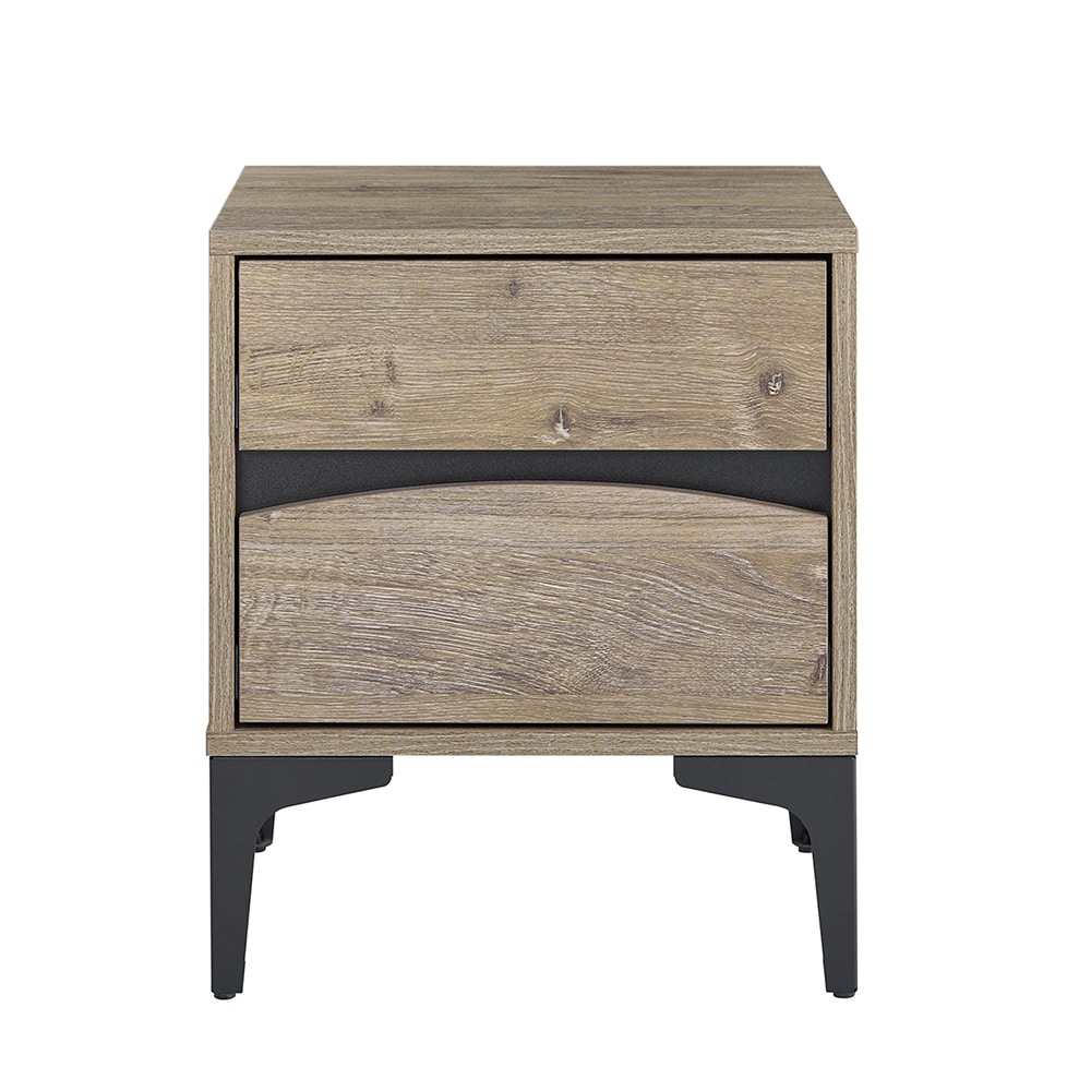 SoBuy Nachttisch mit 2 Schubladen Holzfarbe 39,8x39,8x47cm Industriell 