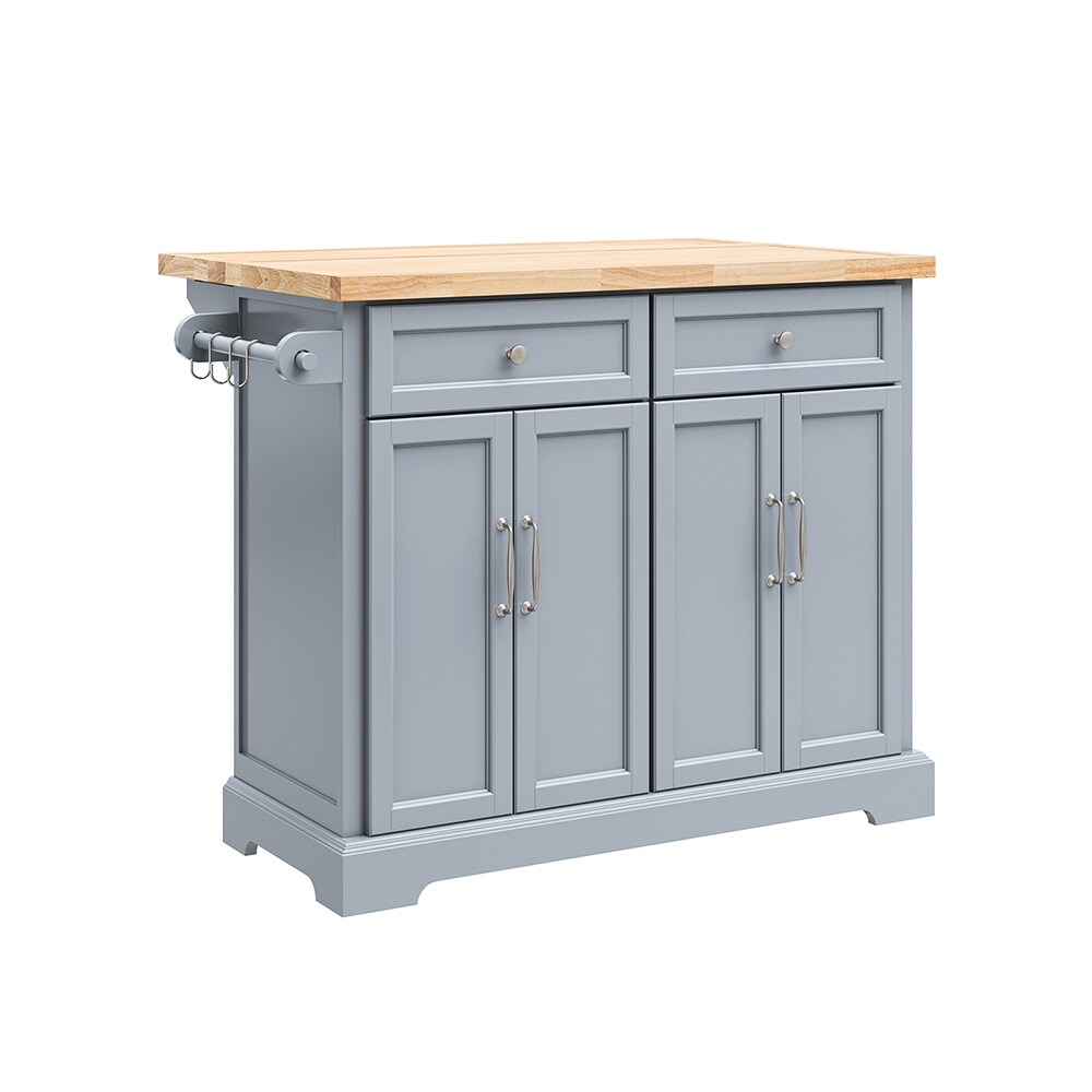SoBuy Desserte de cuisine à roulettes - Îlot central MDF Gris 115x(46-71)x92 cm FKW71-II-HG