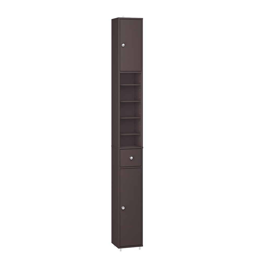 SoBuy Badezimmer-Hochschrank mit 1 Schublade Braun 20x20x180cm Funktional Image