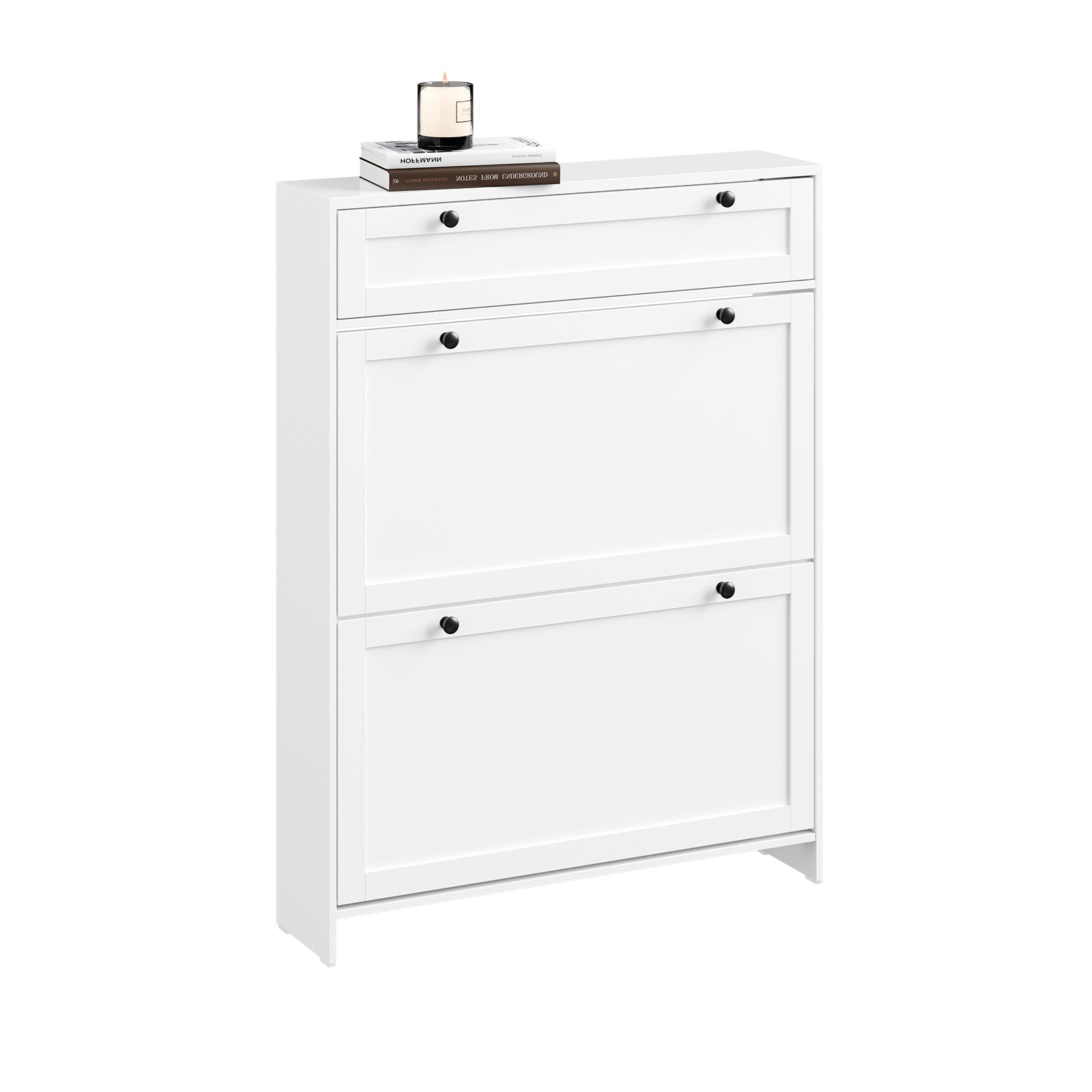 SoBuy Schuhschrank mit 1 Schublade Wei&szlig; Modern 