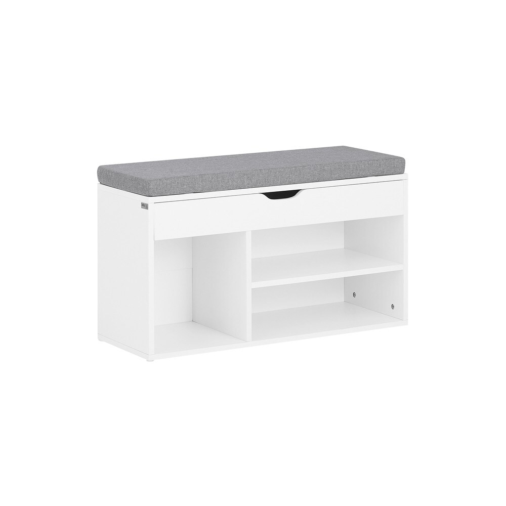 SoBuy Schuhbank mit 3 F&auml;chern Hellgrau 80x30x47,5cm Funktional 