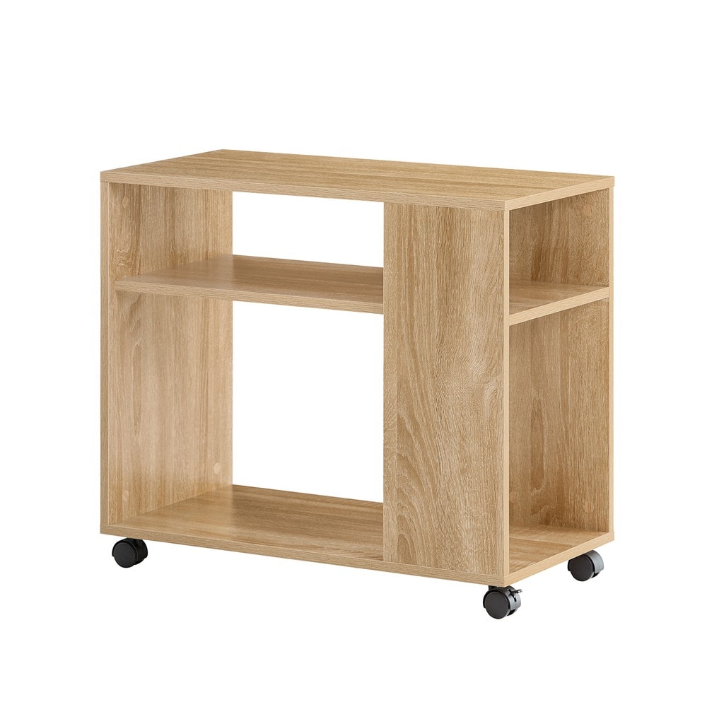SoBuy Couchtisch mit 2 F&auml;chern Holzfarbe 70x35x61,5cm Modern 